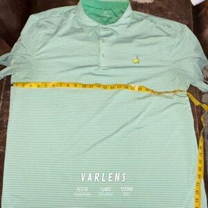 Masters tech performance polo white with green stripes men’s xxl